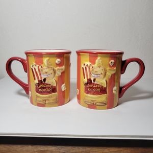 Pair of Harry and David Live Love Munch Moose coffee mugs